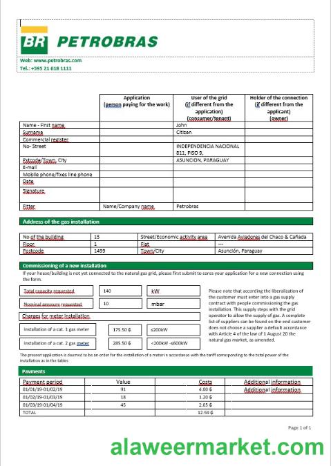 Paraguay Petrobras Paraguay Operations and Logistics gas company in Word format